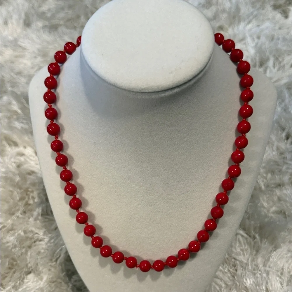 Elegant Red Beaded Necklace NWOT - Picture 1 of 2
